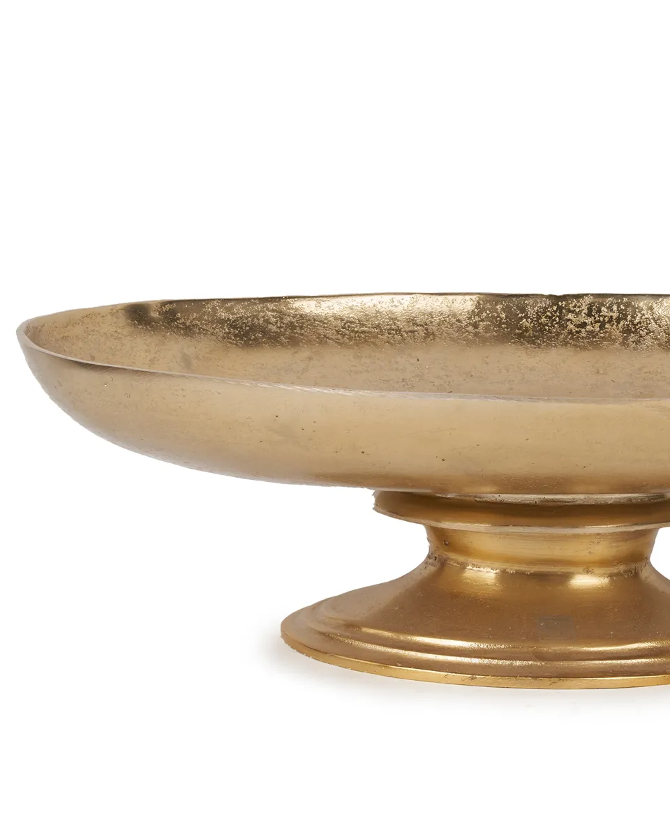 ZANTOS GOLD ALUMINIUM BOWL ON BASE OVAL 702563 18.5X58.5CM copy detailed