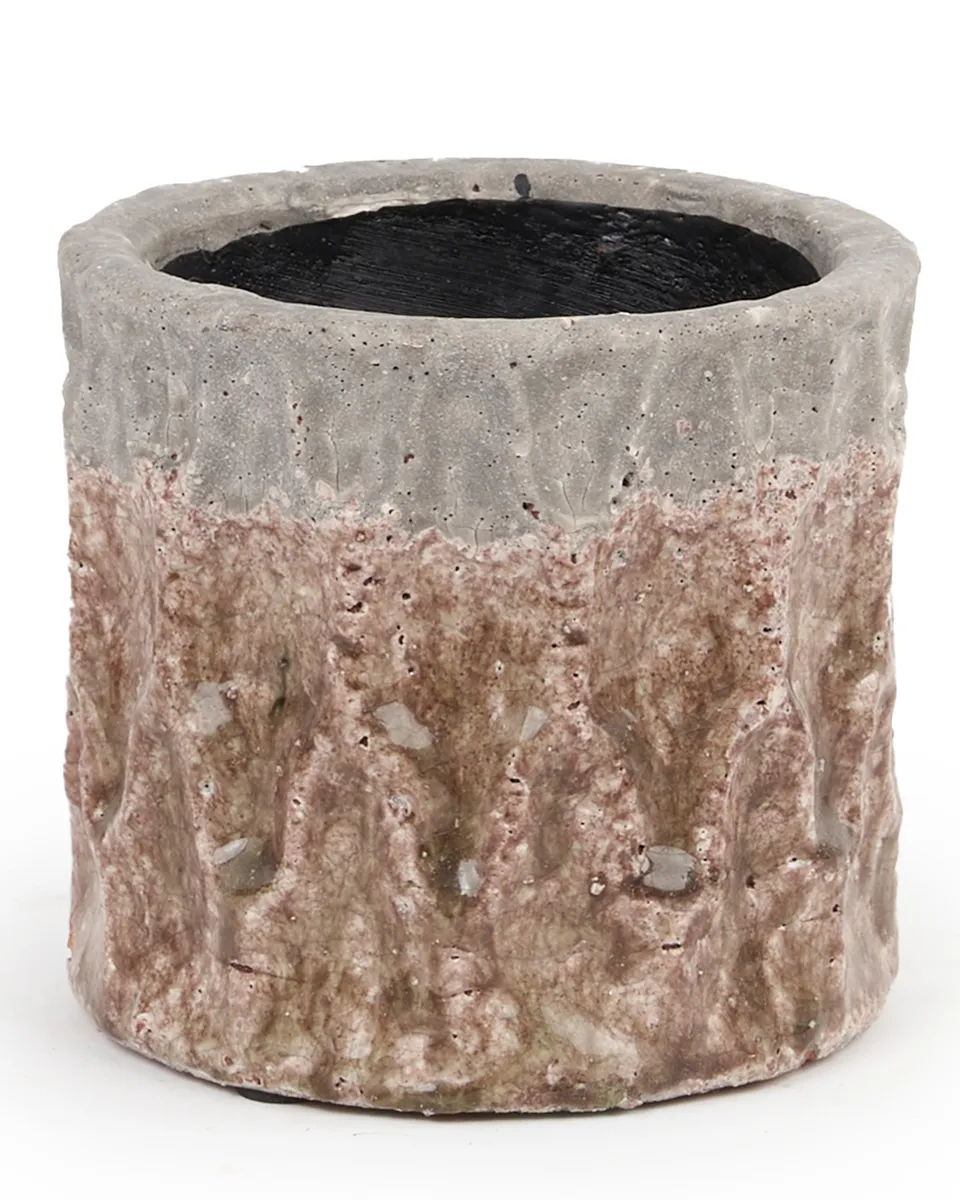 Achelos Brown Glazed Ceramic Pot Pattern Round M 692229 Achelos Brown Glazed Ceramic Pot Pattern Round M 692229
