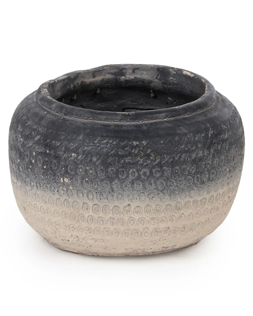 Chania Blue Ceramic Pot Dot Pattern Round XS 684924 Chania Blue Ceramic Pot Dot Pattern Round XS 684924