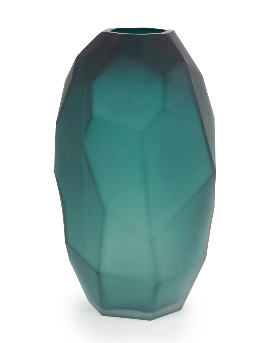GLASS VASE GREEN 18X37CM DR45 GLASS VASE GREEN 18X37CM DR45