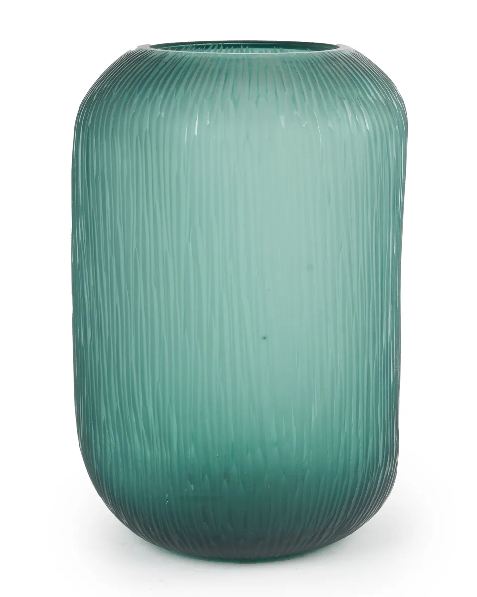 GLASS VASE GREEN 21X34CM DR471 GLASS VASE GREEN 21X34CM DR471