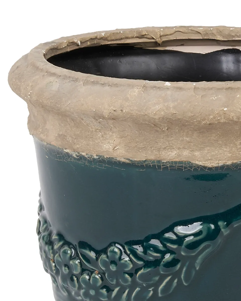 Rikkie Green Glazed Ceramic Pot Rough Top Round L 692254 copy detailed Rikkie Green Glazed Ceramic Pot Rough Top Round L 692254 copy detailed