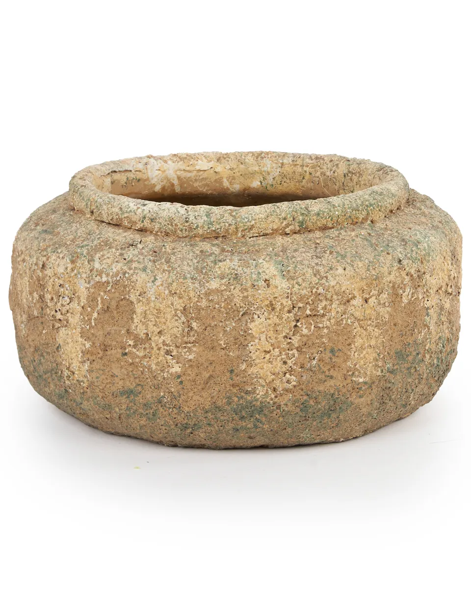 Lyam Gold Cement Farmer Pot Round Low L 687548 Lyam Gold Cement Farmer Pot Round Low L 687548