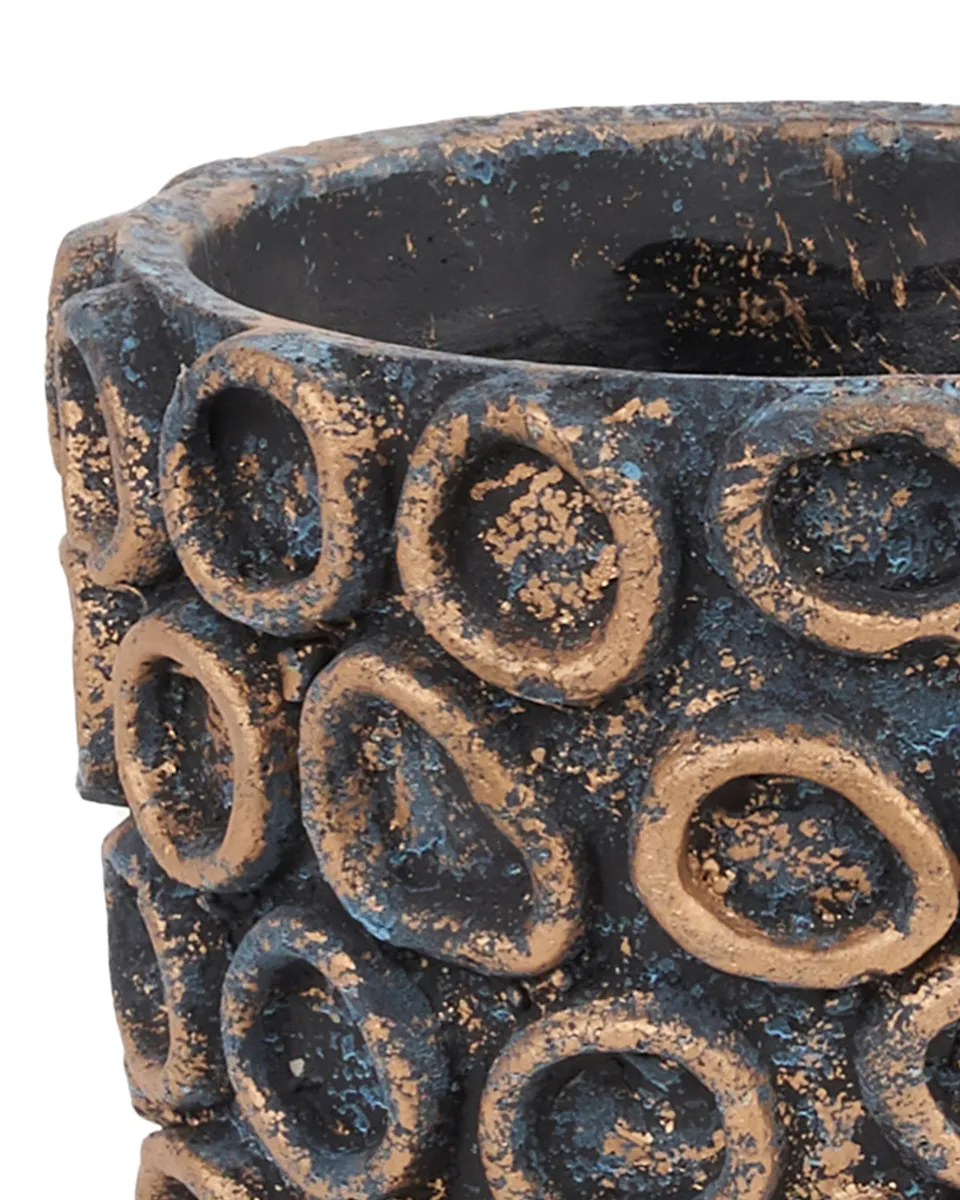 Sturdy Black cement pot round gold circles 710628 L 17 x 17 x 16 copy detailed Sturdy Black cement pot round gold circles 710628 L 17 x 17 x 16 copy detailed