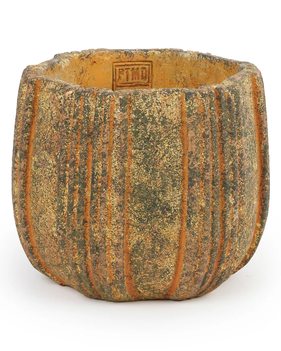 Valerio Blue cement pot with stripes round L 717716 19 x 19 x 16 Valerio Blue cement pot with stripes round L 717716 19 x 19 x 16