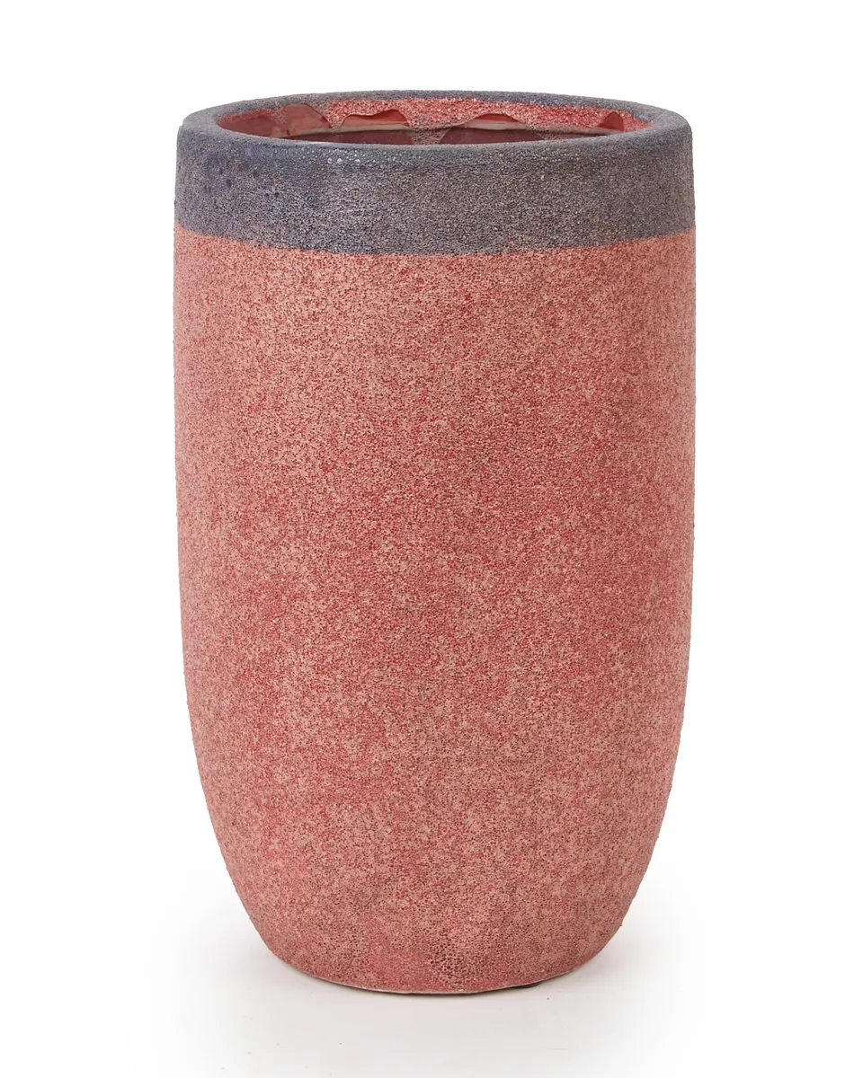 Xaro Red Ceramic Tall Pot Round High M 696086 Xaro Red Ceramic Tall Pot Round High M 696086