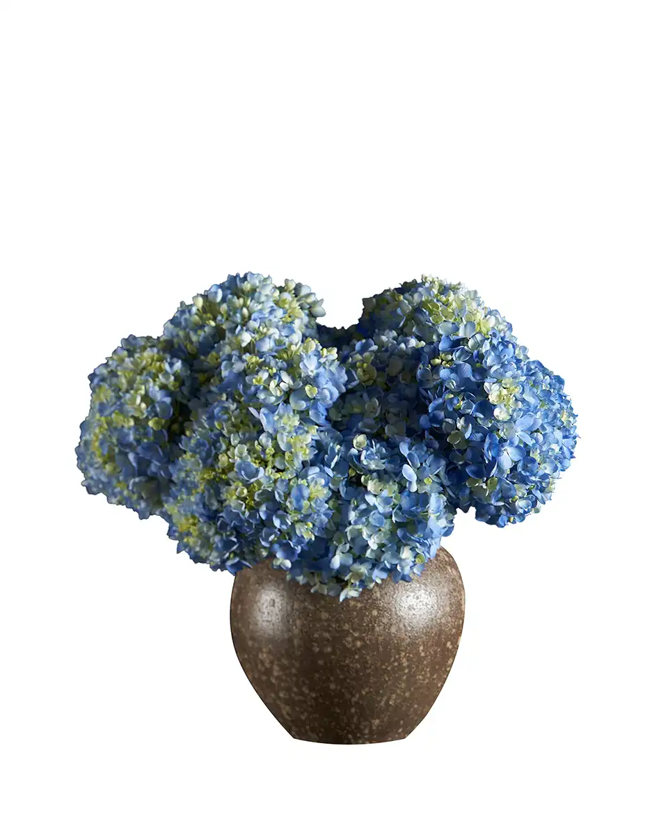 Fall For Hydrangea Blue Small Brwon Vase Fall For Hydrangea Blue Small Brwon Vase
