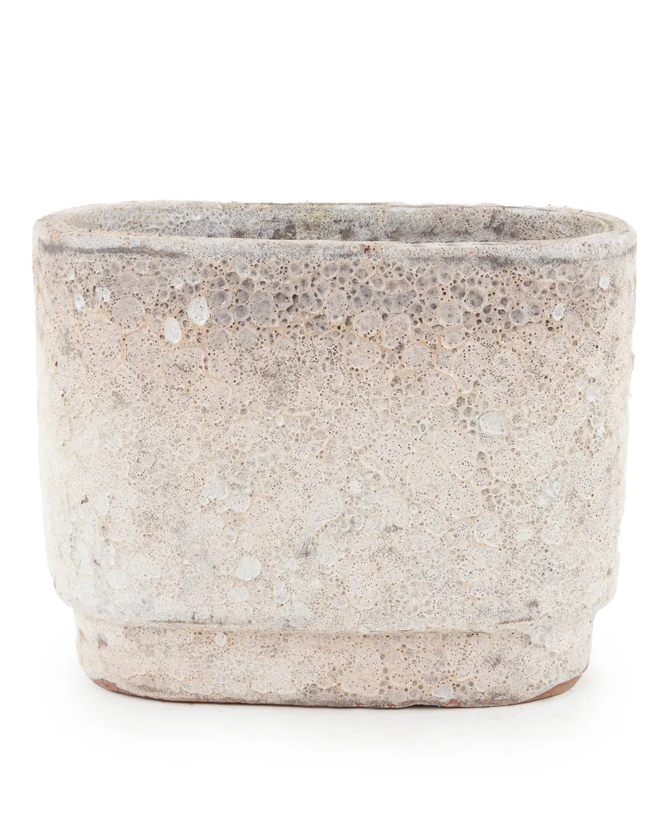 Javier Grey ceramic pot oval S716109S Javier Grey ceramic pot oval S716109S