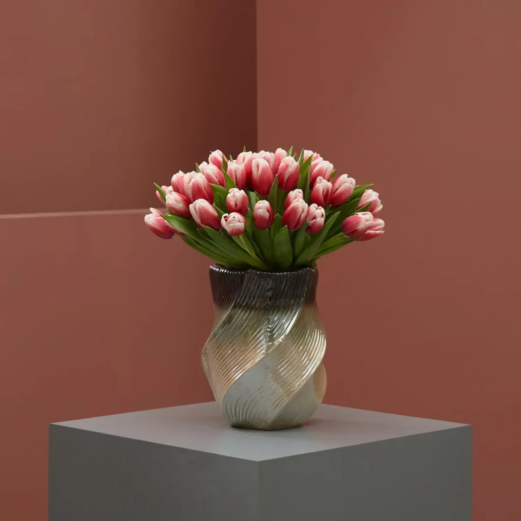 tulip kiss on a vase 1