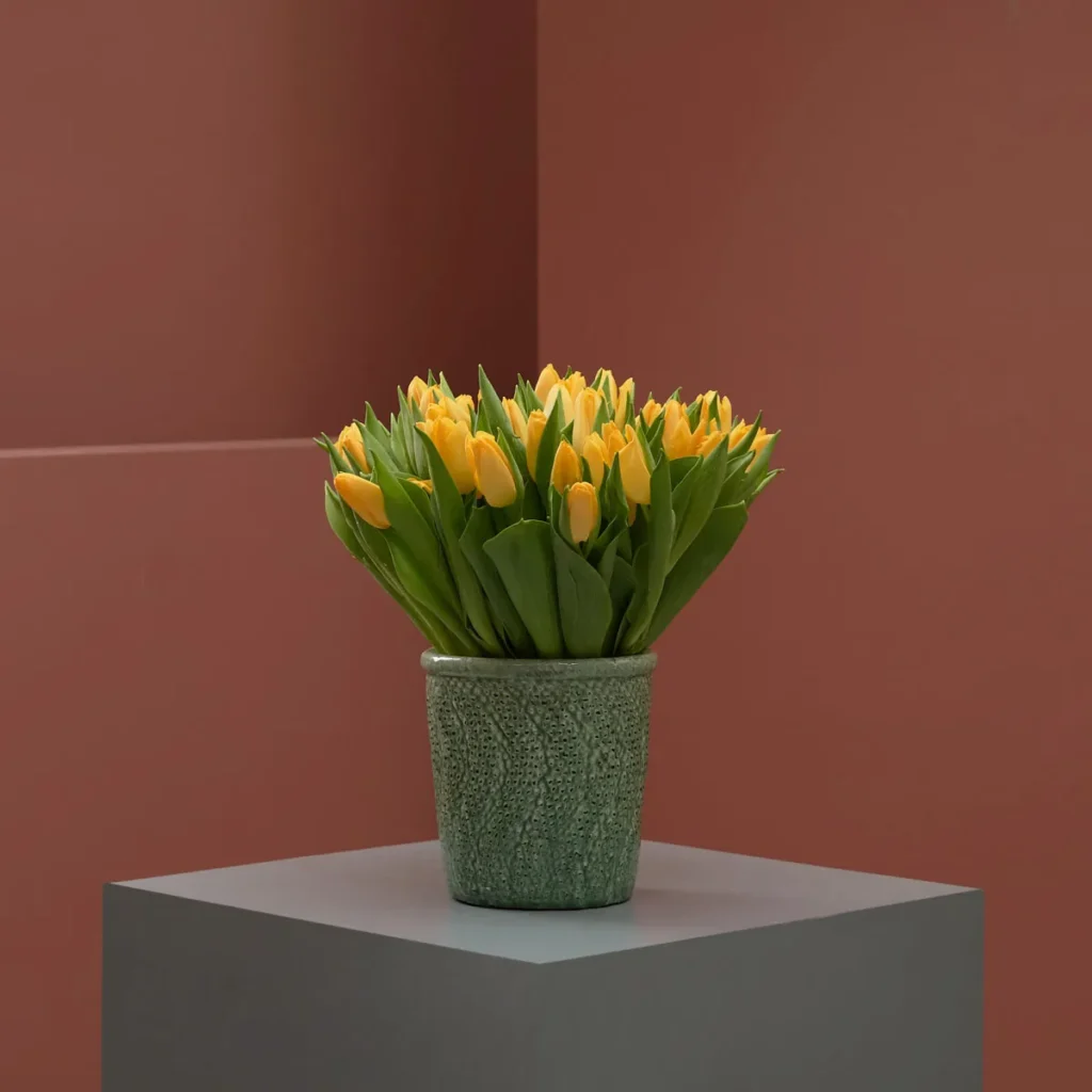 dazzling yellow on a vase 1