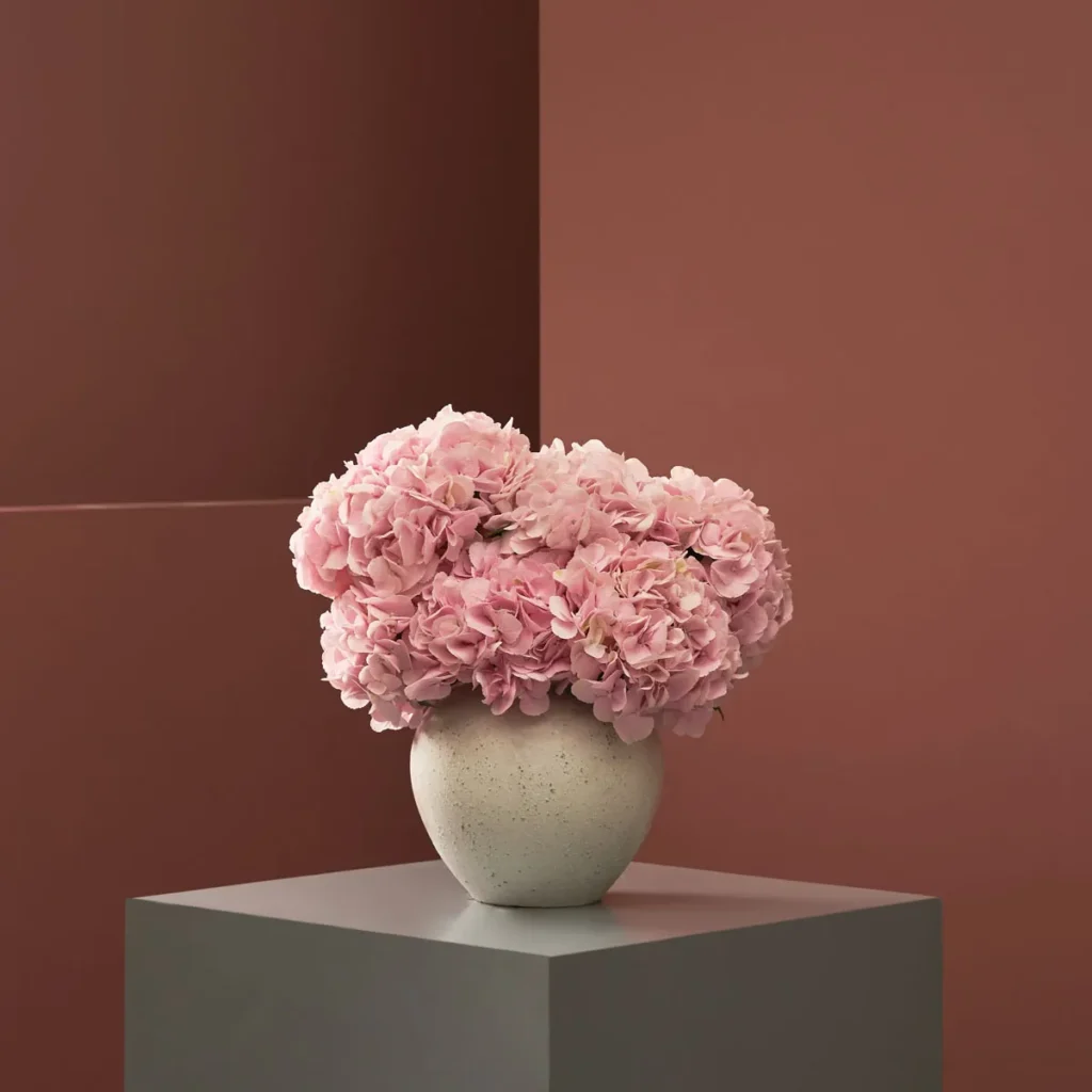 Fall for Hydrangeas Pink White Vase
