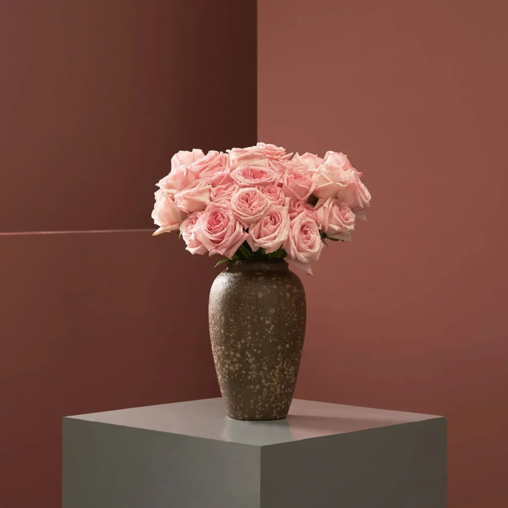 send my love brown pink ohara brown vase