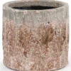 Achelos Brown Glazed Ceramic Pot Pattern Round L 692230