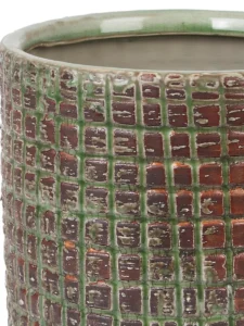 Audrey Ceramic Glazed Green Straight Pot Round XL 695390 2 detailed