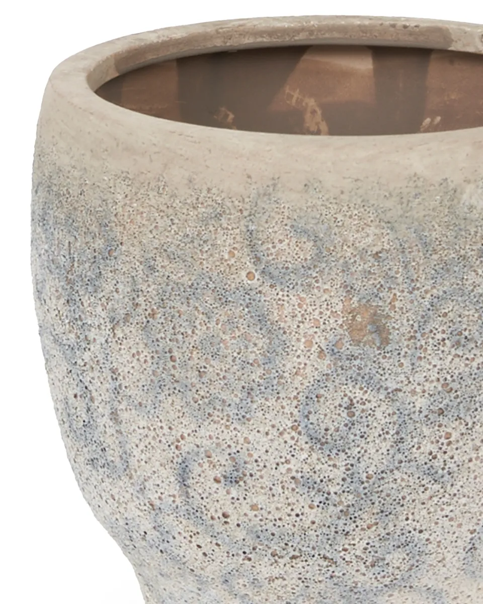 Carls White Ceramic Bombey Pot Blue Finish S 696063 2 detailed