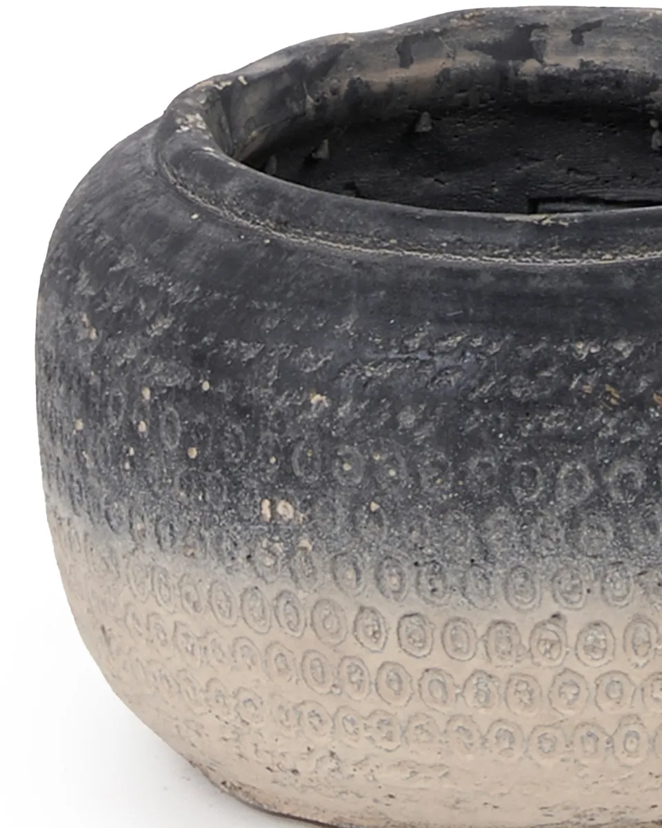 Chania Blue Ceramic Pot Dot Pattern Round XS 684924 2 detailed