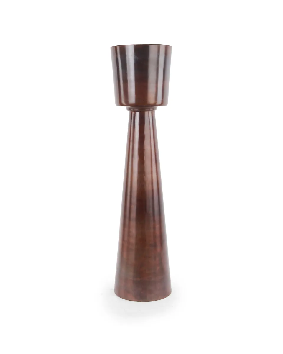 Egson Copper iron pot round on cone base S 716222S