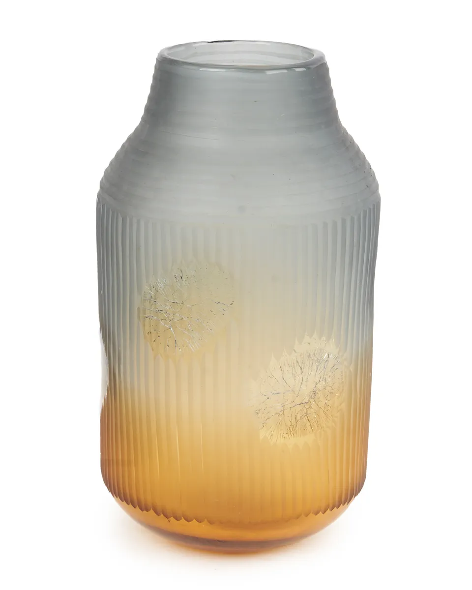 GLASS VASE GOLD AND GRAY 18X18X33.5CM DR89