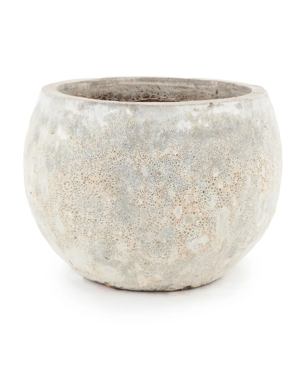 Javier Grey ceramic bowl pot round S 716107S