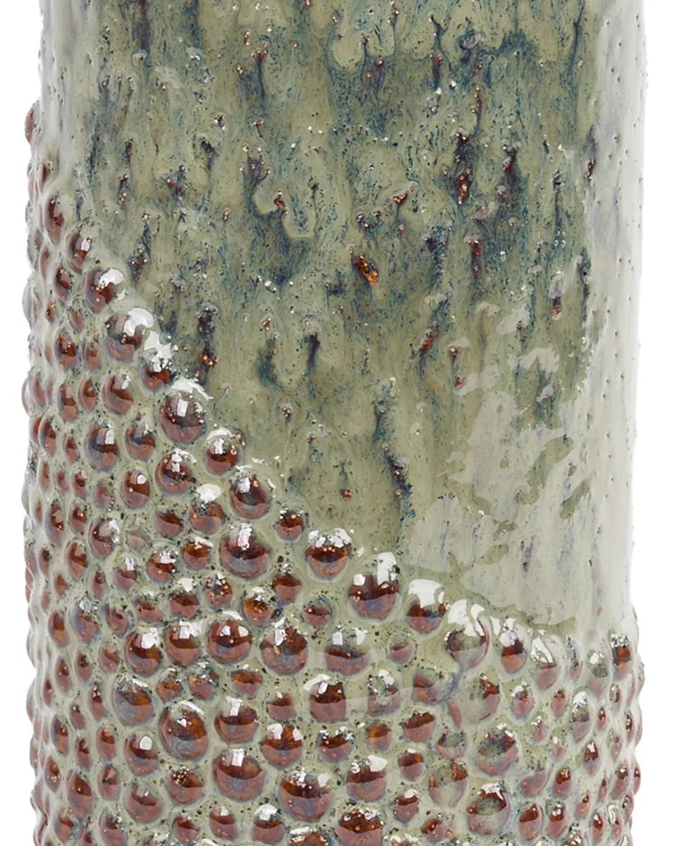 Kaje Green ceramic vase ribbed bottom L 716053 15 x 15 x 30 copy detailed