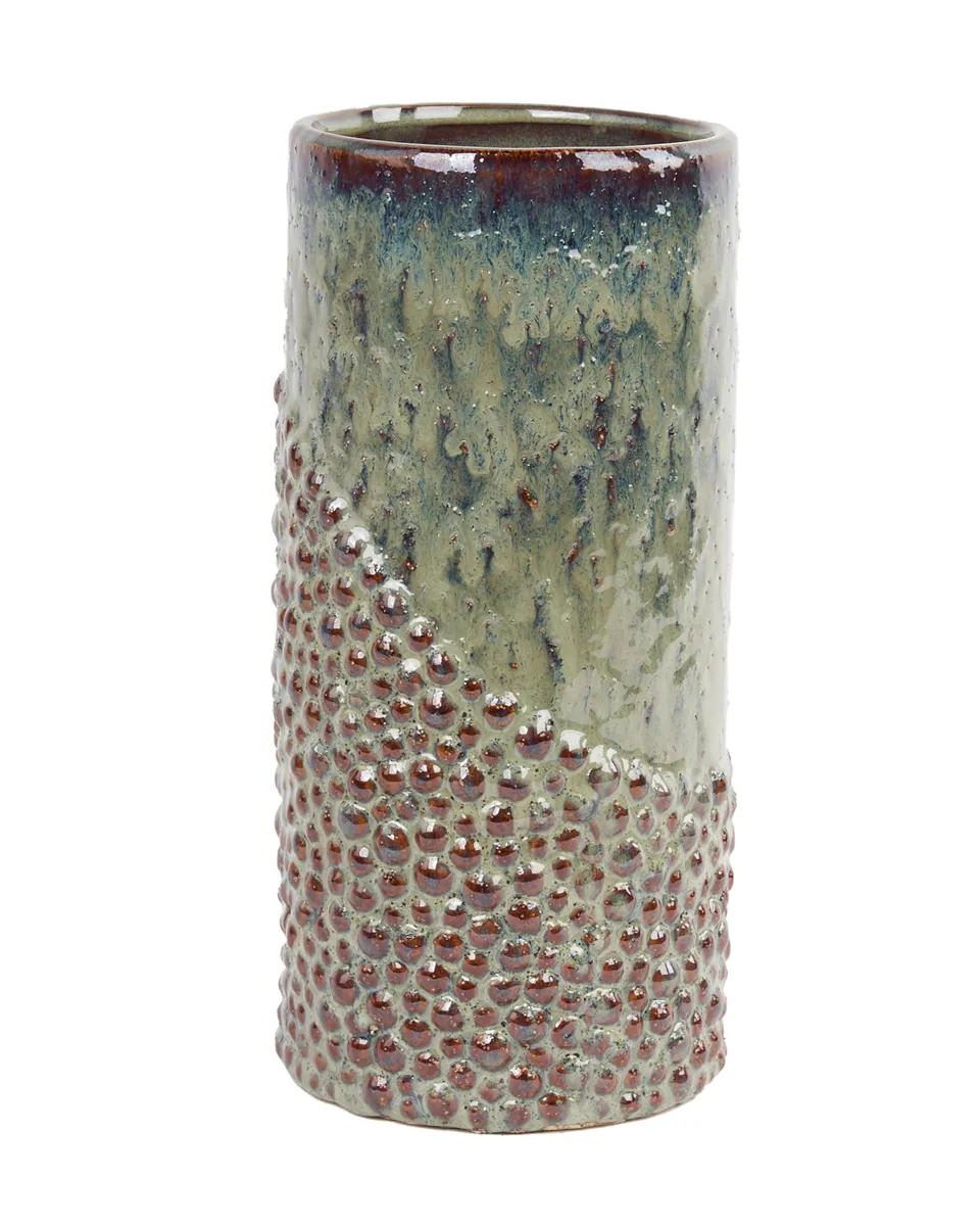 Kaje Green ceramic vase ribbed bottom L 716053 15 x 15 x 30