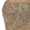 Lourdes Brown cement pot jute pattern green oval L717710 40 x 20 x 36 copy detailed