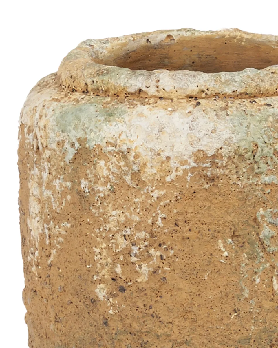 Lyam Gold Cement Farmer Pot Round High XS 687549 copy detailed
