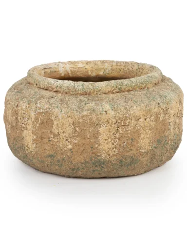 Lyam Gold Cement Farmer Pot Round Low L 687548