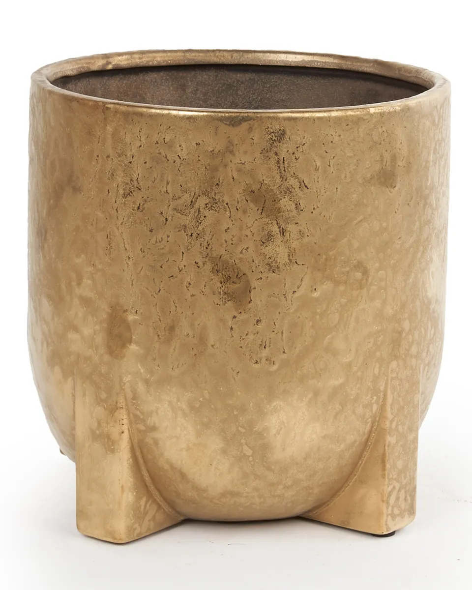 Mardix Gold ceramic pot small feet round low708699 XL 21 x 21 x 21
