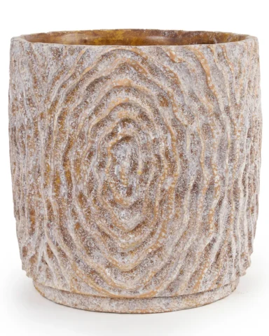 Meria Brown cement pot with pattern round 708174 XL 30 x 30 x 30