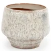 Merty Cream glazed ceramic pot wide low round 708724 L 19 x 19 x 16