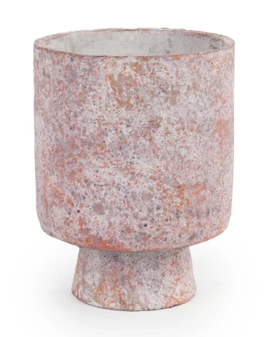 Mister Pink cement pot rough color round M 717730 17 x 17 x 22