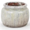 Navy Cream Ceramic Pot Round Low M 672154