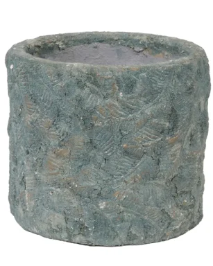 Rana Blue Ceramic Leaf Pot Round