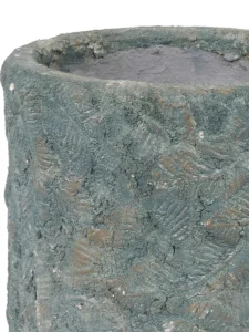 Rana Blue Ceramic Leaf Pot Round S 686806 copy detailed