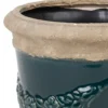 Rikkie Green Glazed Ceramic Pot Rough Top Round L 692254 copy detailed