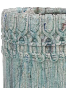Rollas Grey ceramic pot antique pattern round708657 XL 25 x 25 x 30 copy detailed