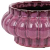 Sannee Red ceramic pot ribbed wide middle low L716649 30 x 30 x 16.5 copy detailed