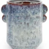 Shay Blue glazed ceramic pot with ears high 713241 L 18 x 14.5 x 19