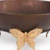 TIANA COPPER METAL BOWL WITH BUTTERFLY BOTTOM 706616 16.5X36CM copy detailed