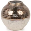 Thriff Gold Glazed Ceramic Vase Round Low L 675474