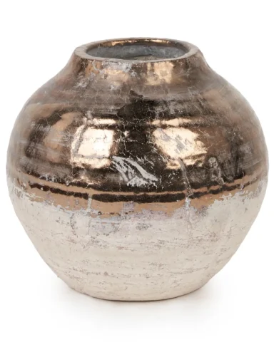 Thriff Gold Glazed Ceramic Vase Round Low L 675474