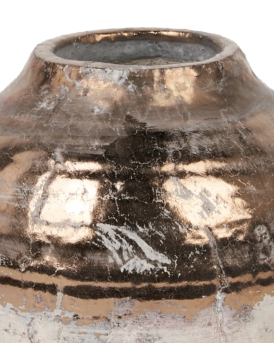 Thriff Gold Glazed Ceramic Vase Round Low L 675474 copy detailed