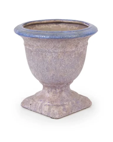 Xaro Purple Ceramic Bombey Pot on Foot M 696079