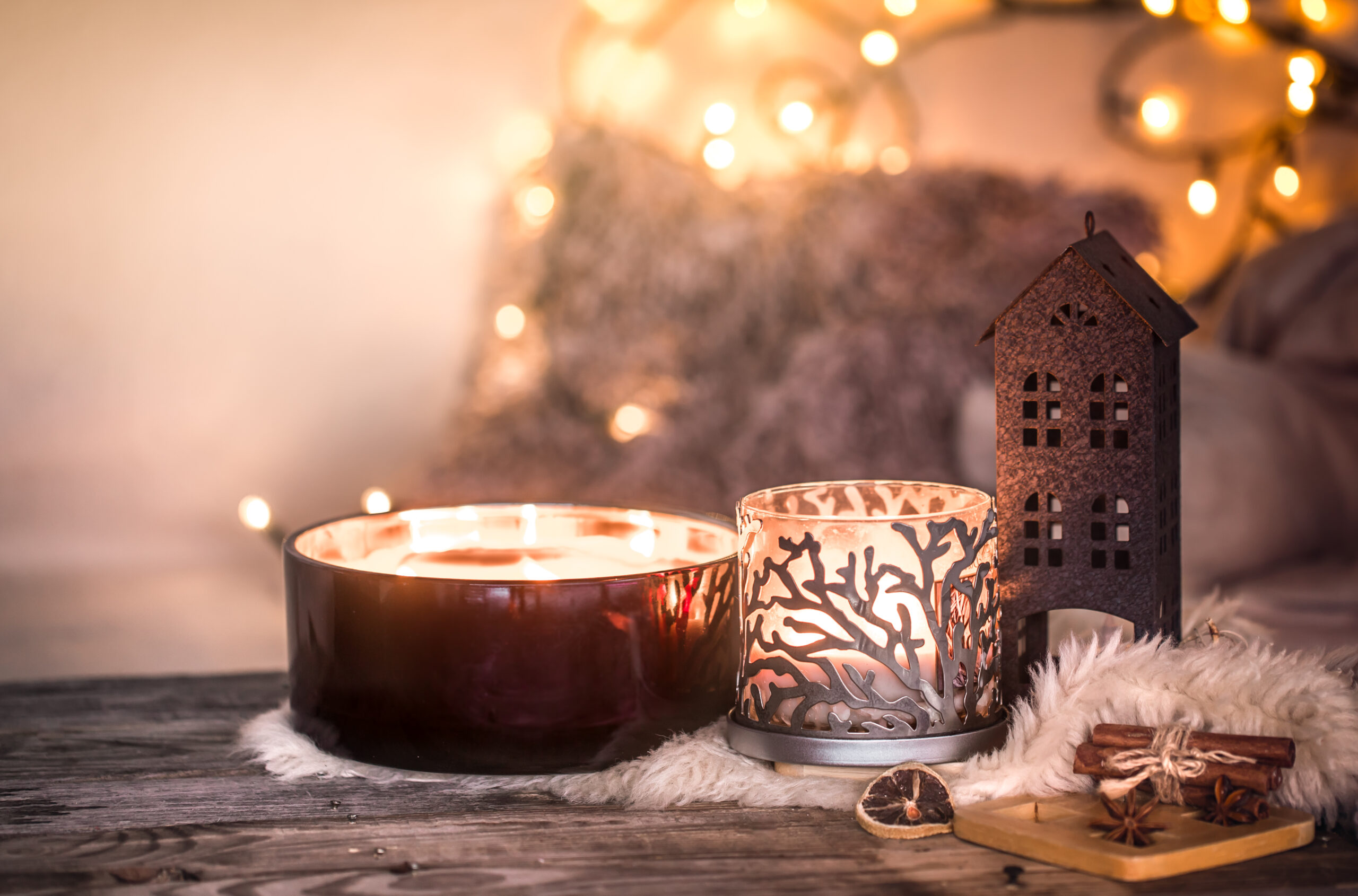 beautiful candles for Budget-Friendly Christmas Decorating
