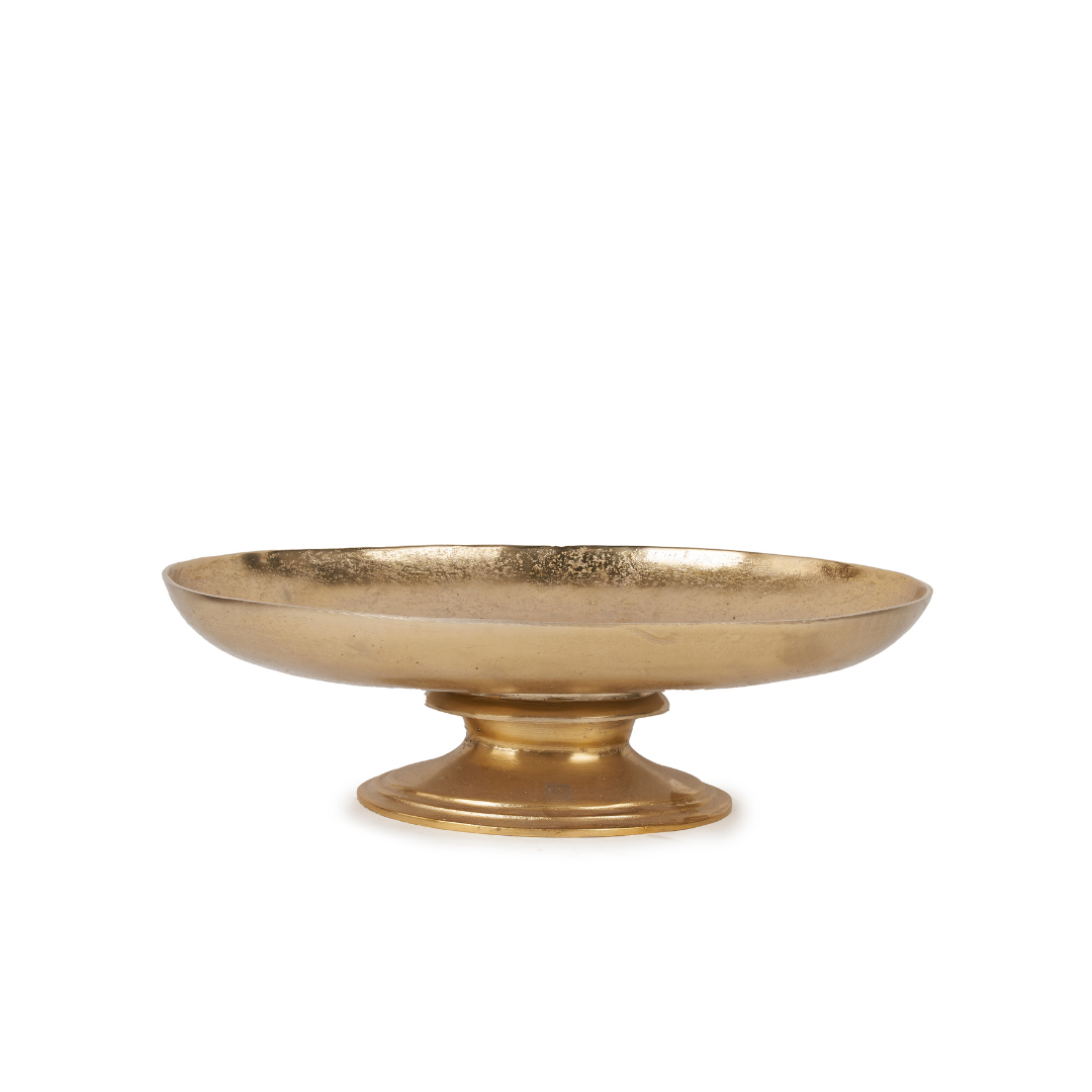 Zantos Gold Aluminium Bowl on Base Oval