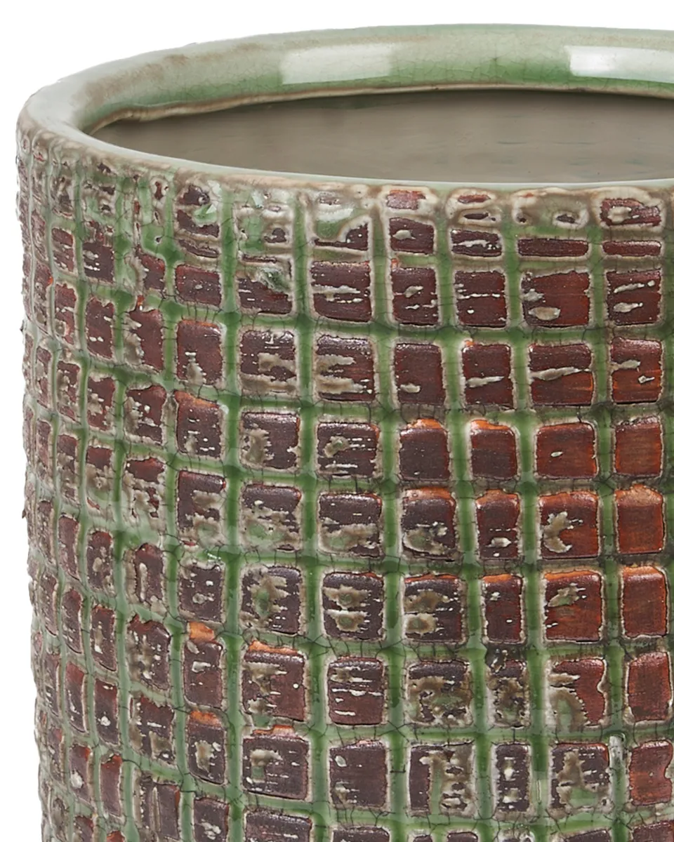 Audrey Ceramic Glazed Green Straight Pot Round XL 695390 2 detailed