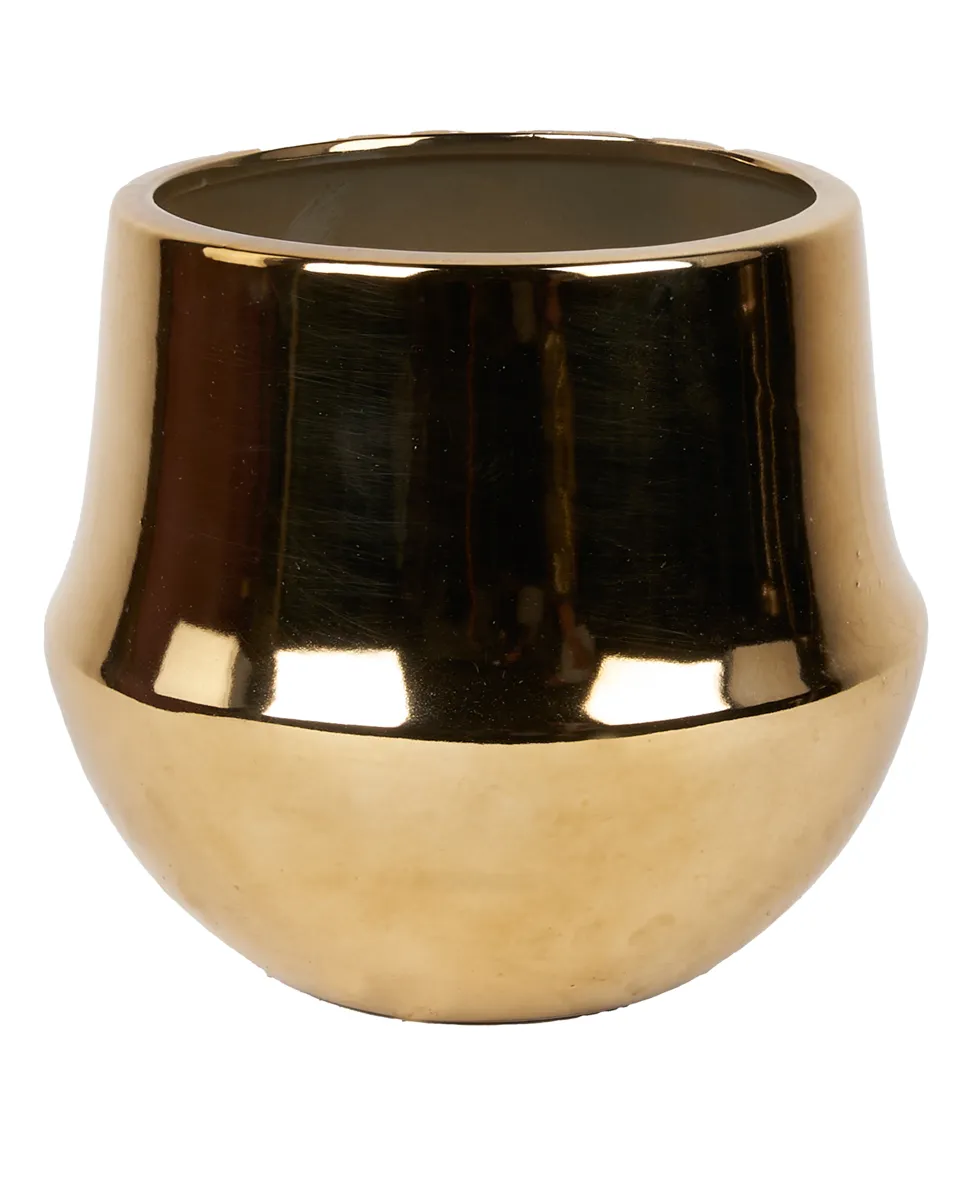 CERAMIC FLOWER VASE 21X20CM GOLD DR1108 CERAMIC FLOWER VASE 21X20CM GOLD DR1108