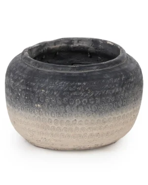 Chania Blue Ceramic Pot Dot Pattern Round XS 684924