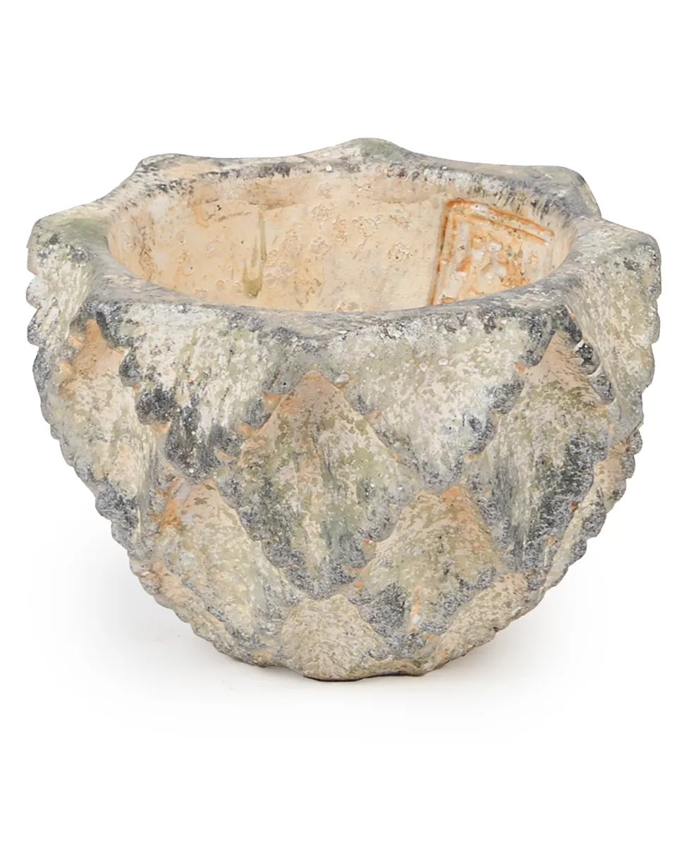 Crocky Grey Melange Cement Bombey Pot Low S 686776 Crocky Grey Melange Cement Bombey Pot Low S 686776